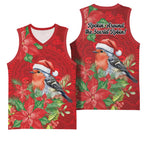 Australian Scarlet Robin Basketball Jersey Aboriginal Inspired Christmas - Aussie Hoodie