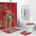 Australian Scarlet Robin Bathroom Set Aboriginal Inspired Christmas - Aussie Hoodie