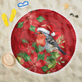 Australian Scarlet Robin Beach Blanket Aboriginal Inspired Christmas - Aussie Hoodie