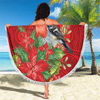 Australian Scarlet Robin Beach Blanket Aboriginal Inspired Christmas - Aussie Hoodie