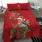 Australian Scarlet Robin Bedding Set Aboriginal Inspired Christmas - Aussie Hoodie