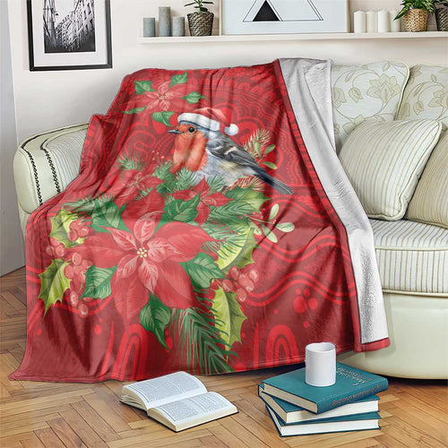 Australian Scarlet Robin Blanket Aboriginal Inspired Christmas - Aussie Hoodie