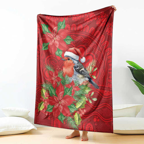 Australian Scarlet Robin Blanket Aboriginal Inspired Christmas - Aussie Hoodie