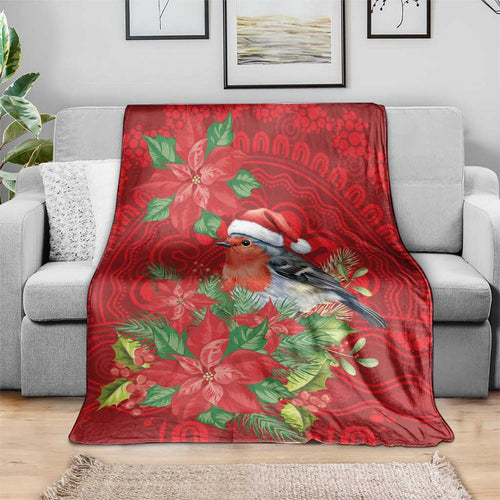 Australian Scarlet Robin Blanket Aboriginal Inspired Christmas - Aussie Hoodie