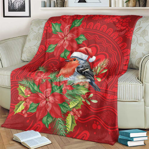 Australian Scarlet Robin Blanket Aboriginal Inspired Christmas - Aussie Hoodie