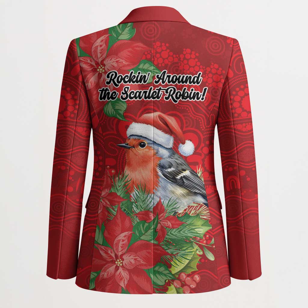 Australian Scarlet Robin Blazer Aboriginal Inspired Christmas - Aussie Hoodie