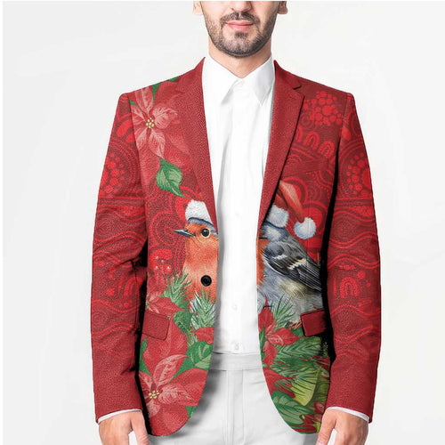 Australian Scarlet Robin Blazer Aboriginal Inspired Christmas - Aussie Hoodie
