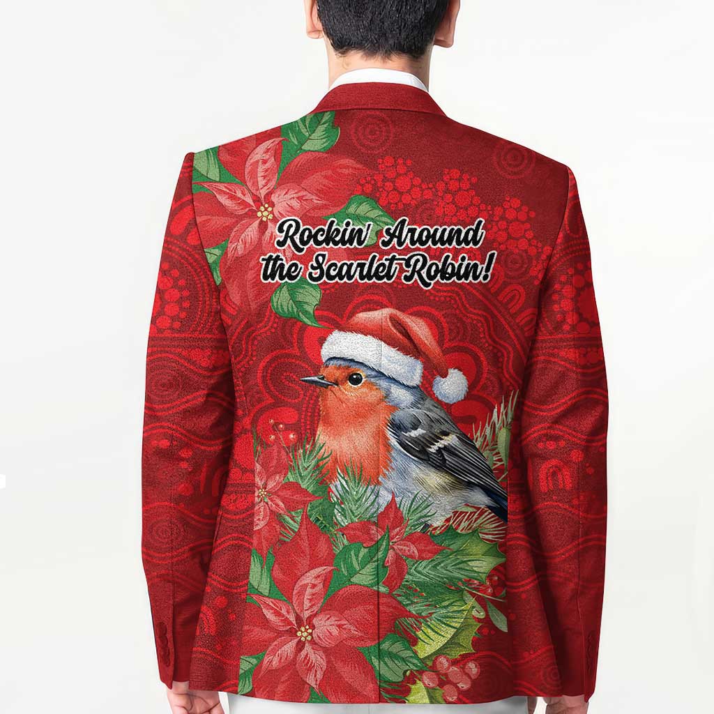 Australian Scarlet Robin Blazer Aboriginal Inspired Christmas - Aussie Hoodie