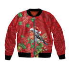 Australian Scarlet Robin Bomber Jacket Aboriginal Inspired Christmas - Aussie Hoodie