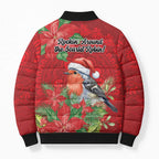 Australian Scarlet Robin Bomber Puffer Jacket Aboriginal Inspired Christmas - Aussie Hoodie