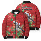 Australian Scarlet Robin Bomber Puffer Jacket Aboriginal Inspired Christmas - Aussie Hoodie