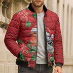 Australian Scarlet Robin Bomber Puffer Jacket Aboriginal Inspired Christmas - Aussie Hoodie