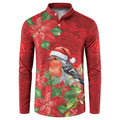 Australian Scarlet Robin Button Sweatshirt Aboriginal Inspired Christmas - Aussie Hoodie