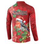 Australian Scarlet Robin Button Sweatshirt Aboriginal Inspired Christmas - Aussie Hoodie