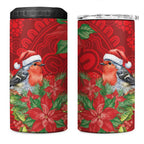 Australian Scarlet Robin 4 in 1 Can Cooler Tumbler Aboriginal Inspired Christmas - Aussie Hoodie