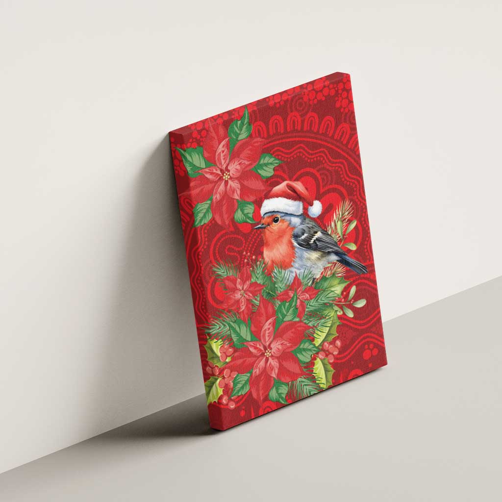 Australian Scarlet Robin Canvas Wall Art Aboriginal Inspired Christmas - Aussie Hoodie