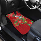 Australian Scarlet Robin Car Mats Aboriginal Inspired Christmas - Aussie Hoodie