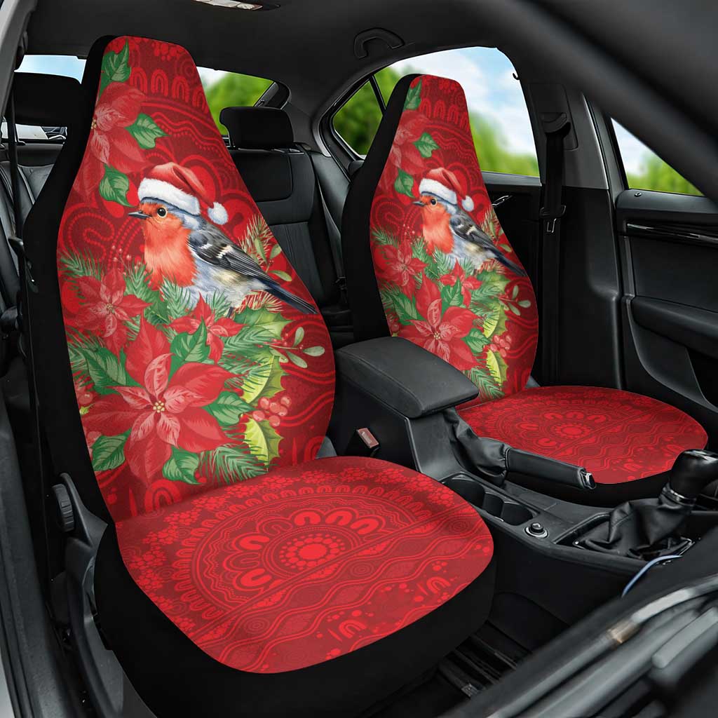 Australian Scarlet Robin Car Seat Cover Aboriginal Inspired Christmas - Aussie Hoodie