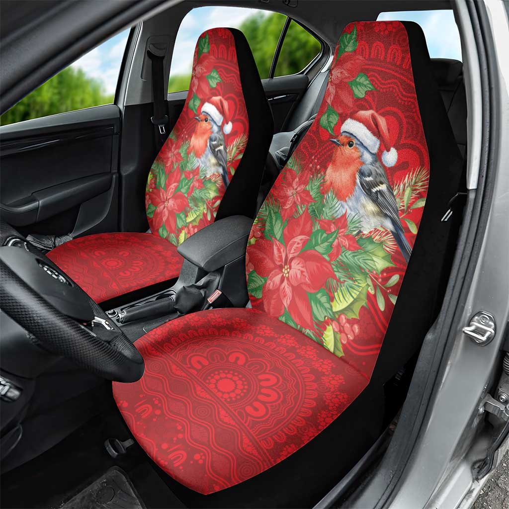 Australian Scarlet Robin Car Seat Cover Aboriginal Inspired Christmas - Aussie Hoodie
