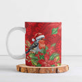 Australian Scarlet Robin Ceramic Mug Aboriginal Inspired Christmas - Aussie Hoodie
