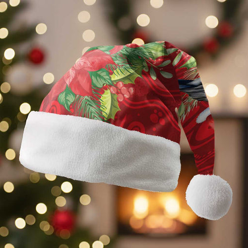 Australian Scarlet Robin Christmas Santa Hat Aboriginal Inspired Christmas - Aussie Hoodie