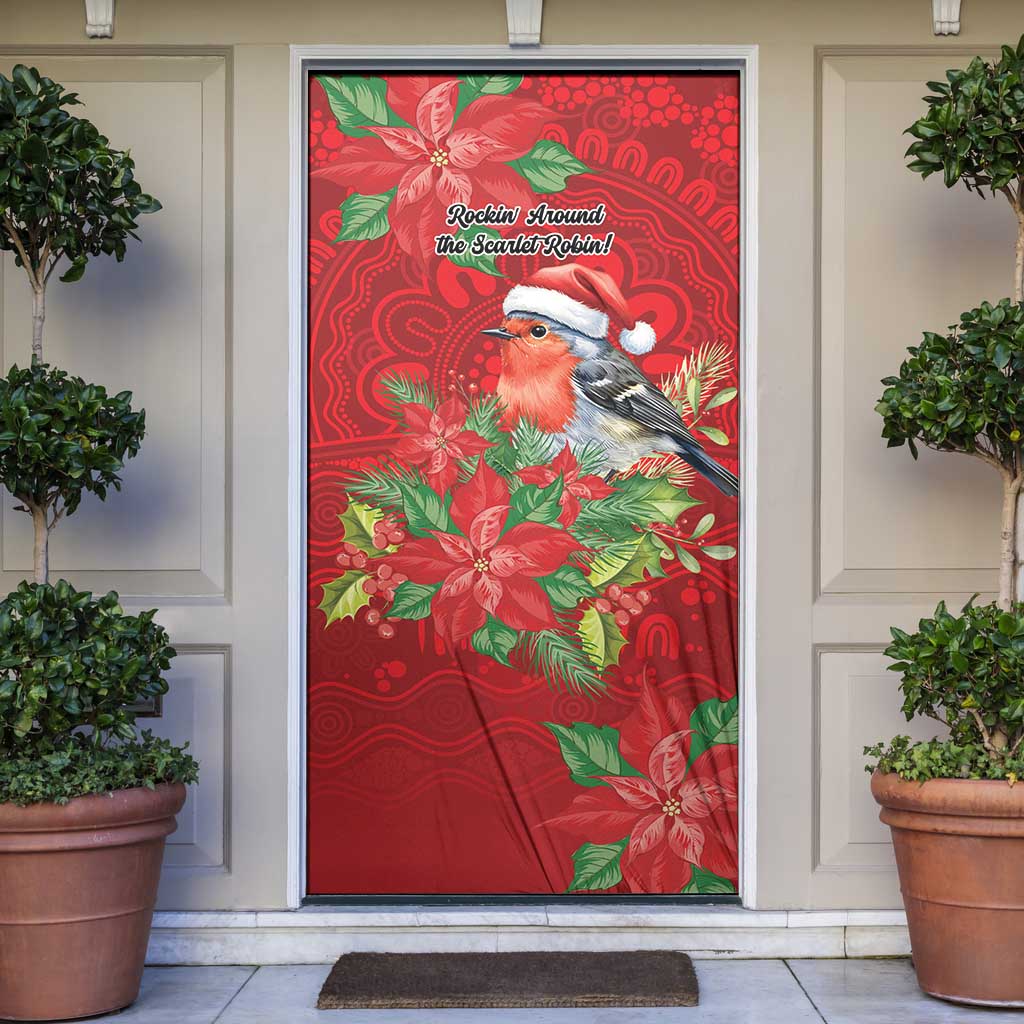 Australian Scarlet Robin Door Cover Aboriginal Inspired Christmas - Aussie Hoodie