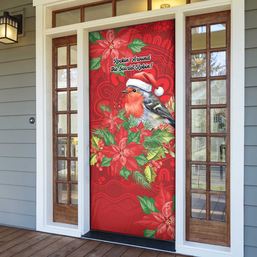 Australian Scarlet Robin Door Cover Aboriginal Inspired Christmas - Aussie Hoodie