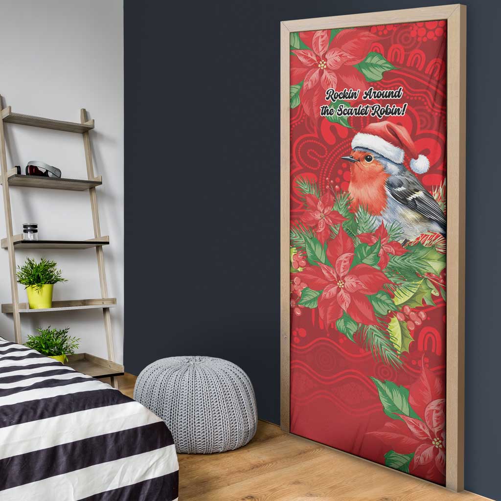 Australian Scarlet Robin Door Cover Aboriginal Inspired Christmas - Aussie Hoodie