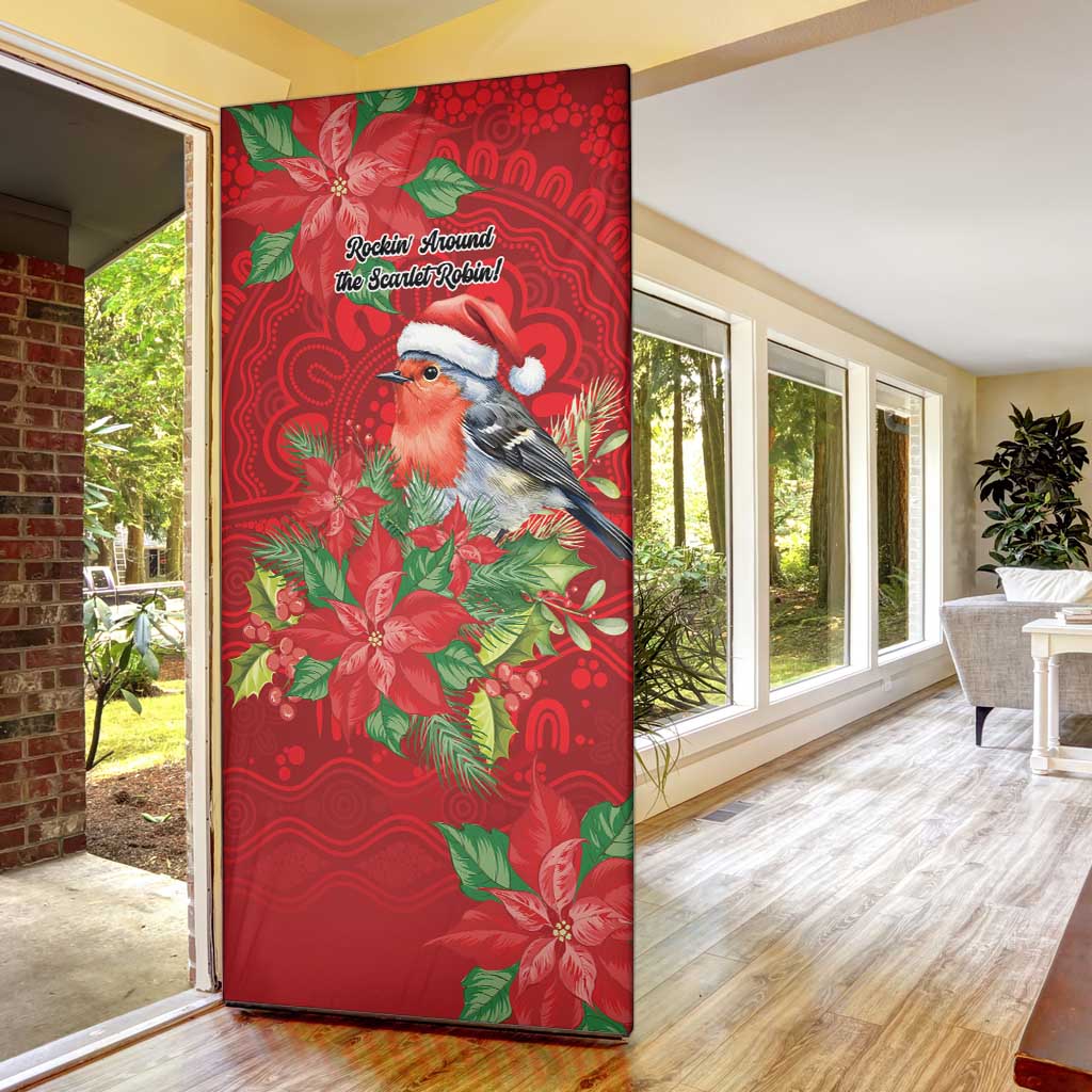 Australian Scarlet Robin Door Cover Aboriginal Inspired Christmas - Aussie Hoodie