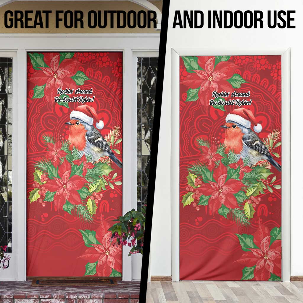 Australian Scarlet Robin Door Cover Aboriginal Inspired Christmas - Aussie Hoodie