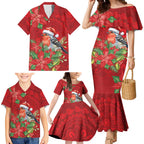 Australian Scarlet Robin Family Matching Mermaid Dress and Hawaiian Shirt Aboriginal Inspired Christmas - Aussie Hoodie