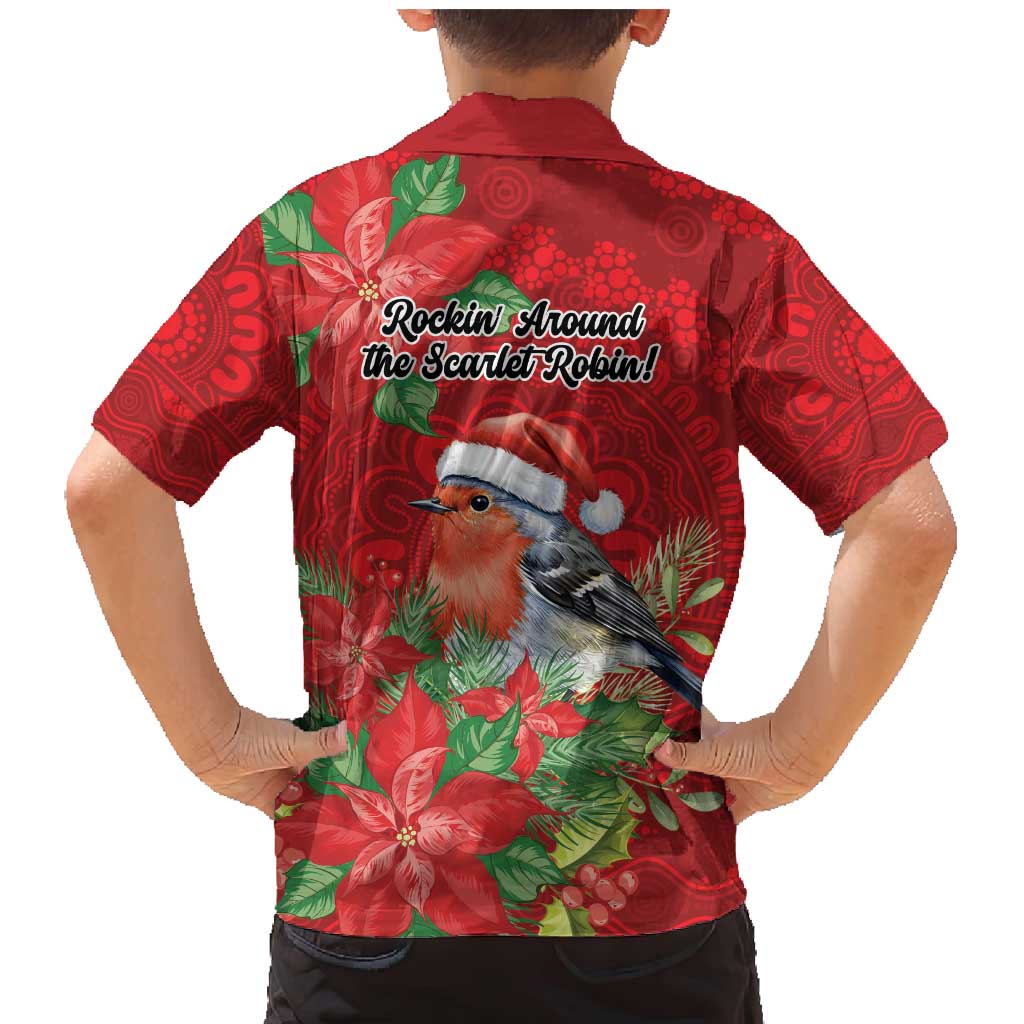 Australian Scarlet Robin Family Matching Mermaid Dress and Hawaiian Shirt Aboriginal Inspired Christmas - Aussie Hoodie