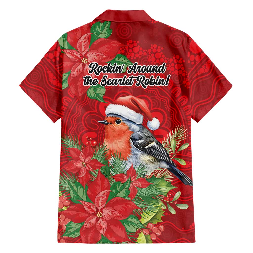 Australian Scarlet Robin Family Matching Off Shoulder Maxi Dress and Hawaiian Shirt Aboriginal Inspired Christmas - Aussie Hoodie