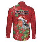 Australian Scarlet Robin Family Matching Off Shoulder Maxi Dress and Hawaiian Shirt Aboriginal Inspired Christmas - Aussie Hoodie