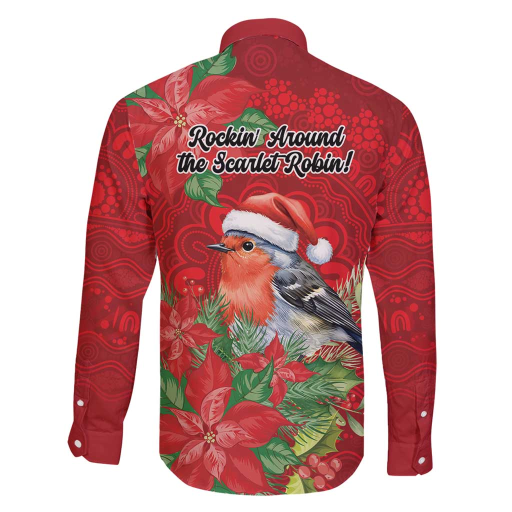 Australian Scarlet Robin Family Matching Puletasi and Hawaiian Shirt Aboriginal Inspired Christmas - Aussie Hoodie