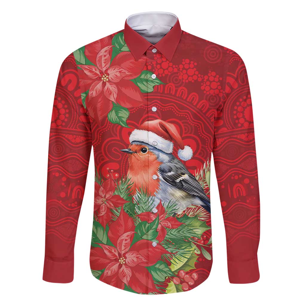 Australian Scarlet Robin Family Matching Short Sleeve Bodycon Dress and Hawaiian Shirt Aboriginal Inspired Christmas - Aussie Hoodie