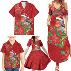 Australian Scarlet Robin Family Matching Summer Maxi Dress and Hawaiian Shirt Aboriginal Inspired Christmas - Aussie Hoodie