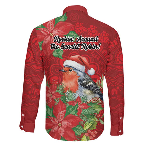 Australian Scarlet Robin Family Matching Summer Maxi Dress and Hawaiian Shirt Aboriginal Inspired Christmas - Aussie Hoodie