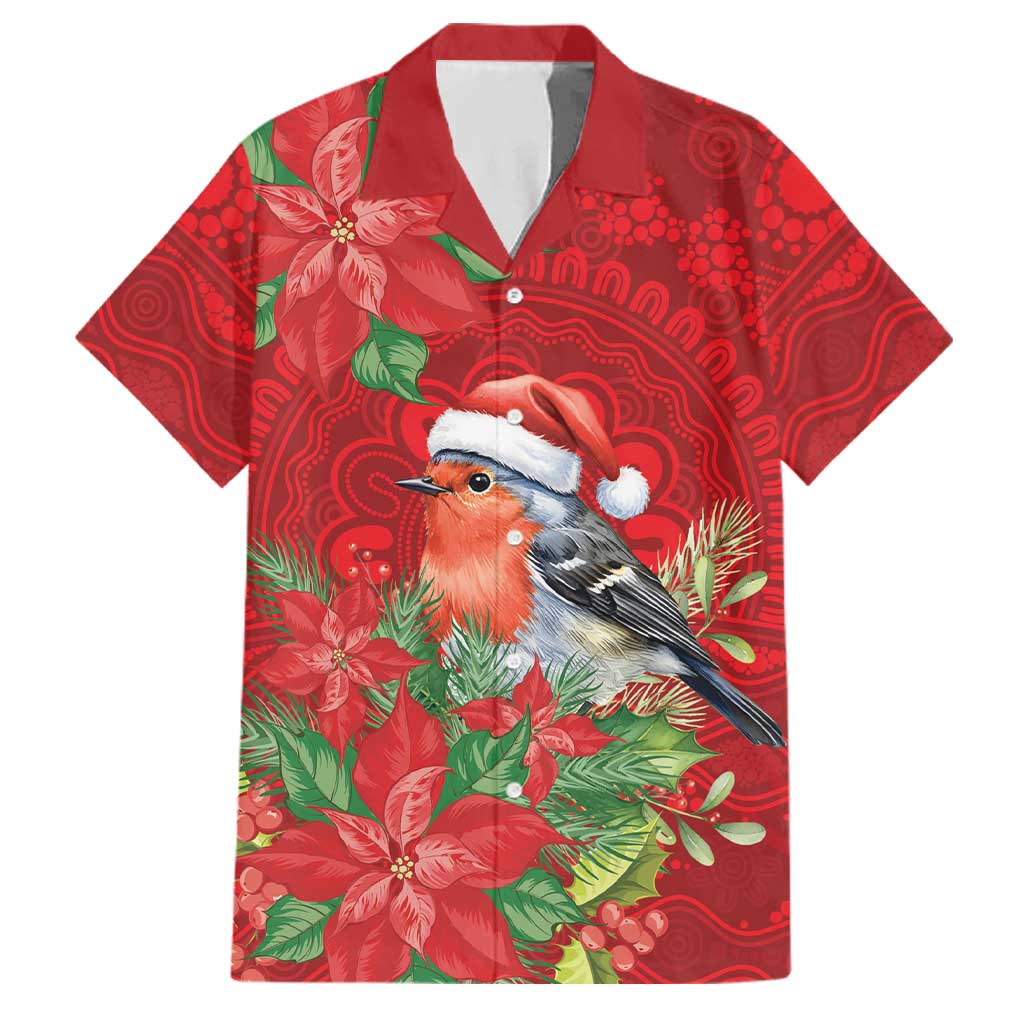 Australian Scarlet Robin Family Matching Tank Maxi Dress and Hawaiian Shirt Aboriginal Inspired Christmas - Aussie Hoodie