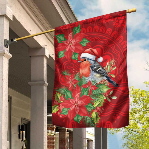 Australian Scarlet Robin Garden Flag Aboriginal Inspired Christmas - Aussie Hoodie