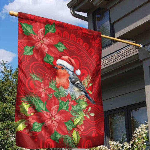 Australian Scarlet Robin Garden Flag Aboriginal Inspired Christmas - Aussie Hoodie