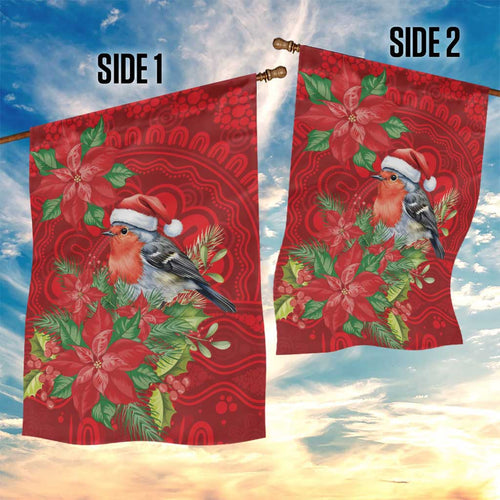 Australian Scarlet Robin Garden Flag Aboriginal Inspired Christmas - Aussie Hoodie