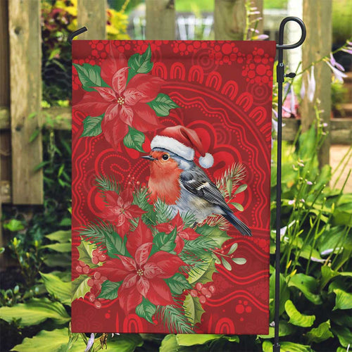 Australian Scarlet Robin Garden Flag Aboriginal Inspired Christmas - Aussie Hoodie