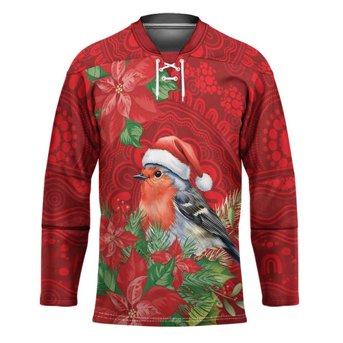 Australian Scarlet Robin Hockey Jersey Aboriginal Inspired Christmas - Aussie Hoodie