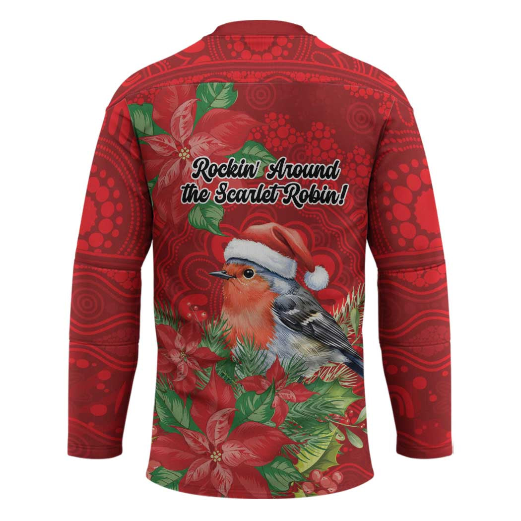 Australian Scarlet Robin Hockey Jersey Aboriginal Inspired Christmas - Aussie Hoodie