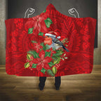 Australian Scarlet Robin Hooded Blanket Aboriginal Inspired Christmas - Aussie Hoodie