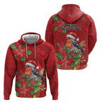 Australian Scarlet Robin Hoodie Aboriginal Inspired Christmas - Aussie Hoodie