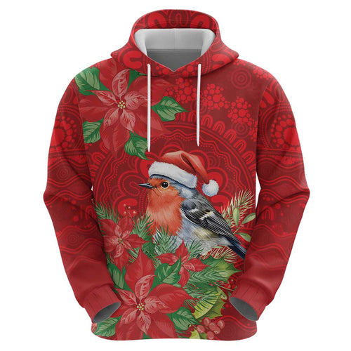 Australian Scarlet Robin Hoodie Aboriginal Inspired Christmas - Aussie Hoodie
