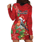 Australian Scarlet Robin Hoodie Dress Aboriginal Inspired Christmas - Aussie Hoodie