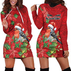 Australian Scarlet Robin Hoodie Dress Aboriginal Inspired Christmas - Aussie Hoodie